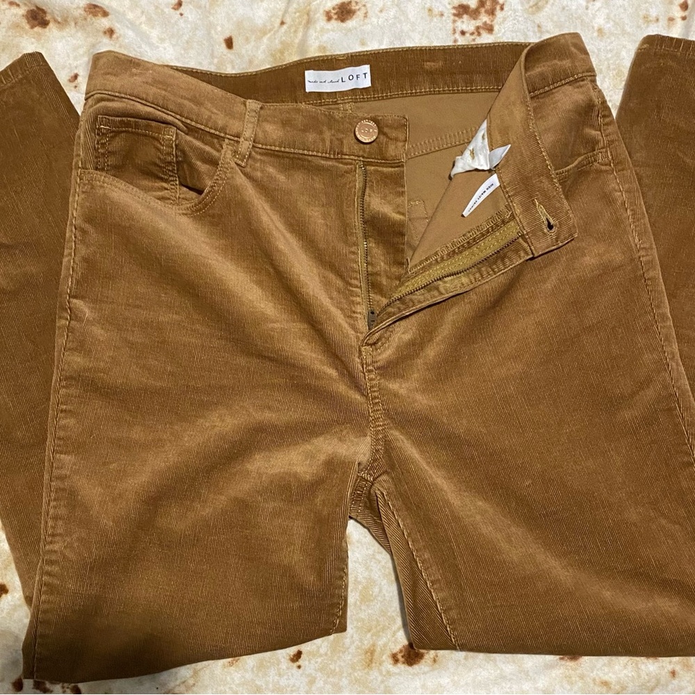 Made & Love LOFT Corduroy Pants High Waist Skinny 31P Size 12